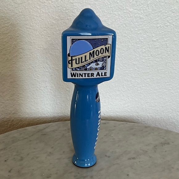 Blue FULL MOON 10" WINTER ALE Beer TAP HANDLE Ceramic Hand Made Man Cave - Picture 4 of 6